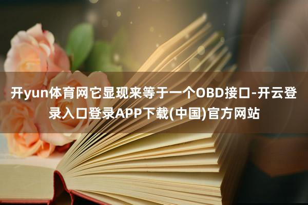 开yun体育网它显现来等于一个OBD接口-开云登录入口登录APP下载(中国)官方网站