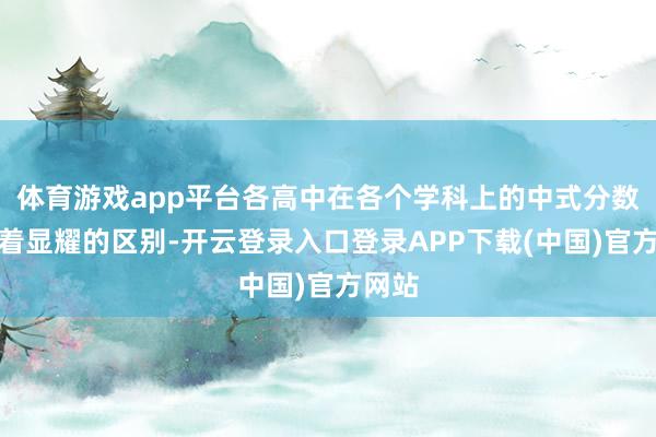 体育游戏app平台各高中在各个学科上的中式分数线有着显耀的区别-开云登录入口登录APP下载(中国)官方网站
