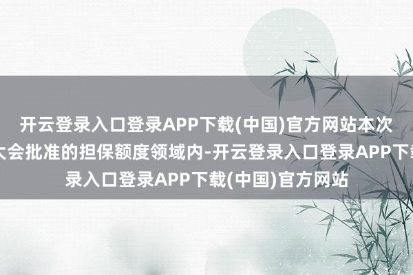 开云登录入口登录APP下载(中国)官方网站本次担保在公司鼓励大会批准的担保额度领域内-开云登录入口登录APP下载(中国)官方网站