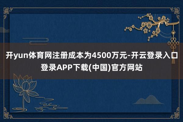 开yun体育网注册成本为4500万元-开云登录入口登录APP下载(中国)官方网站